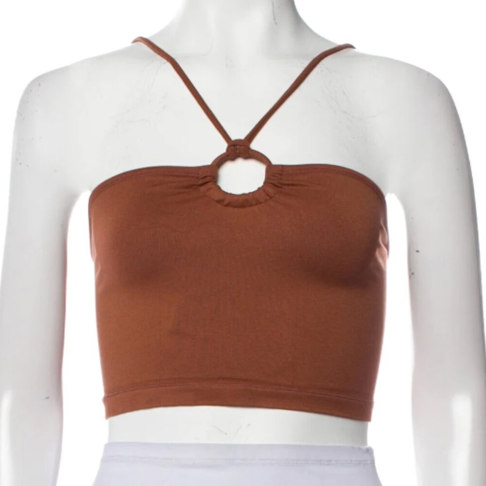 Simon Miller Cropped Halter Top in Tan / Brown / Rust | Size XS